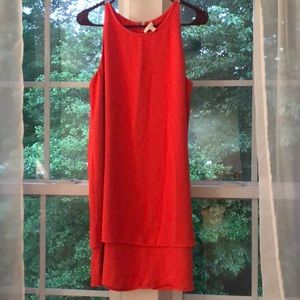 Coral color sleeveless dress